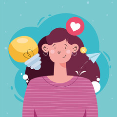 cartoon girl social media