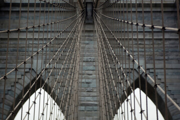 Close up detail of the Brooklyn bridge