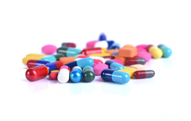 capsule pills isolated on white background