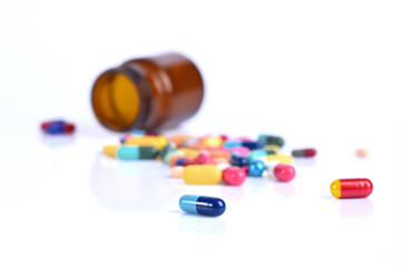 capsule pills isolated on white background