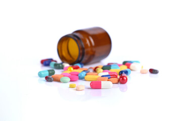 capsule pills isolated on white background