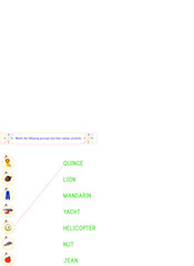 This worksheet is about matching pictures and their words.