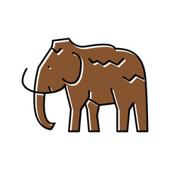 mammoth animal color icon vector illustration