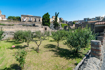 Fototapeta premium view of the Herculaneum excavation, Naples, Italy