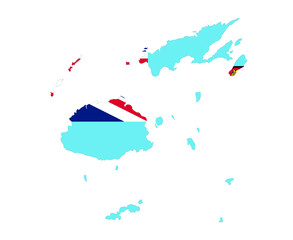 Fototapeta premium fiji Flag National Oceania Emblem Map Icon Vector Illustration Abstract Design Element