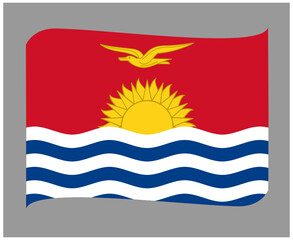 Kiribati Flag National Oceania Emblem Ribbon Icon Vector Illustration Abstract Design Element