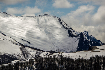 snow covered mountains