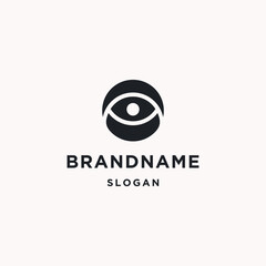 Eye logo icon flat design template 