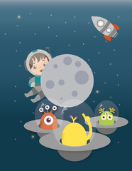 Niña astronauta - Diseño infantil 