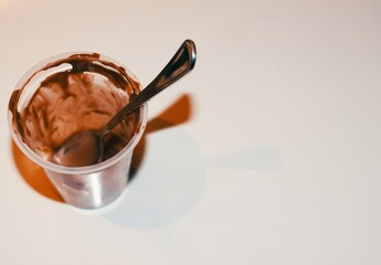 Isolated fresh chocolate creamy just eaten