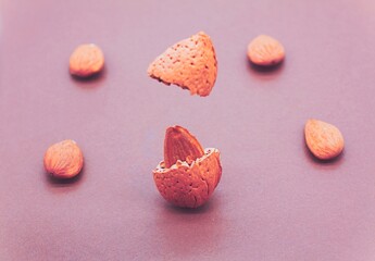 Organic almond creative studio shot