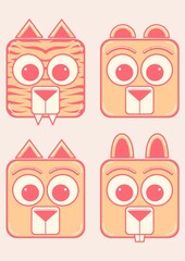 Cute Animals Characters Illustration Design