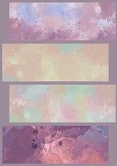 Abstract rectangle shapes in watercolor texture with space