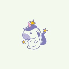 Cute Unicorn Baby Logo Design