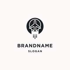 Rocket logo icon flat design template 