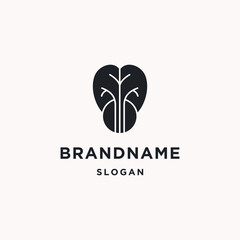 Tree abstract logo icon flat design template 