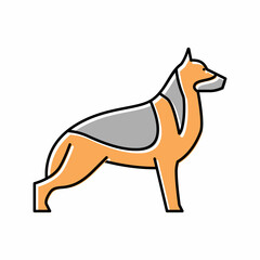 german shepherd dog color icon vector illustration