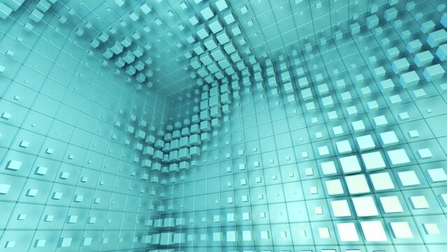 Cube Room Wall Tile Grid Abstract wave colorful graphical background.