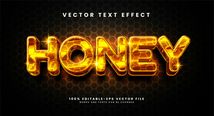 Honey editable text style effect with glossy theme.