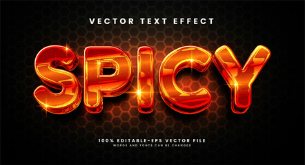 Spicy editable text style effect with glossy theme.