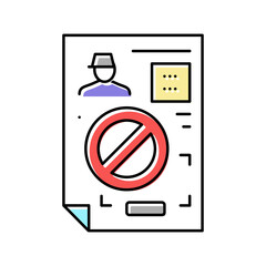 denial allowance color icon vector illustration
