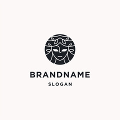 Woman logo icon flat design template 