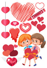 Valentine theme with many hearts