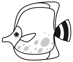 Black and white doodle character