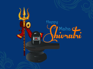 Happy Maha Shivratri creative design for social media and print media. (It is a celebrated in India for Lord Shiva). Shivratri religious design. 