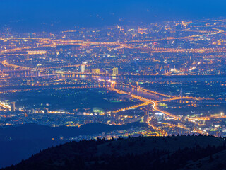 Night aerial view of the Taipei City