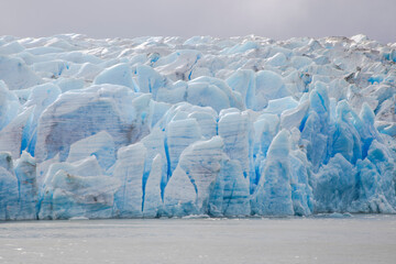 Muro de hielo en el glaciar Grey