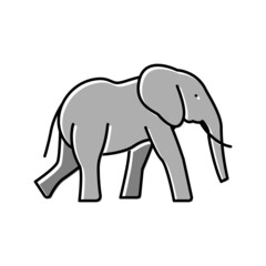 elephant animal in zoo color icon vector illustration
