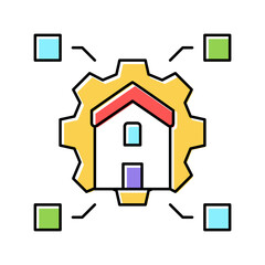 house working mortgage color icon vector illustration