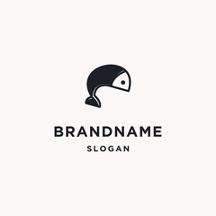 Fish logo icon flat design template 