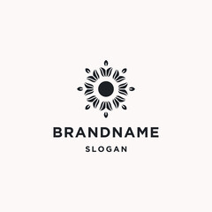 Flower logo icon flat design template 