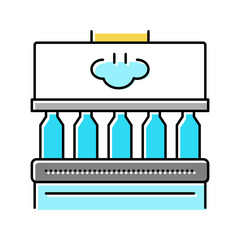 cooling glass bottle factory equipment color icon vector illustration