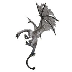 Fantasy flying dragon isolated on white 3d illustration