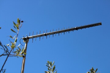 High-gain mobile phone antennae against blue sky, South Australia