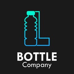 Letter l with plastic bottle logo template illustration
