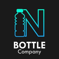 Letter n with plastic bottle logo template illustration