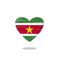 Suriname flag shaped love illustration
