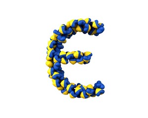 Ukraine Heart Themed Font Letter
