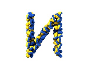 Ukraine Heart Themed Font Letter