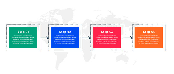 professional timeline infographic template with four steps