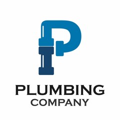 Letter p with plumbing logo template illustration