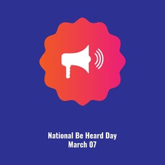 Loudspeaker Icon, National Be Heard Day design concept, suitable for social media post templates, posters, greeting cards, banners, backgrounds, brochures. Vector Illustration