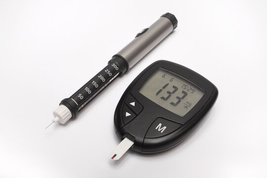 Diabetes, blood sugar, white background ..