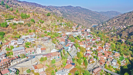 Troodos mountains, Cyprus, beautiful views of Cyprus, Mediterranean Sea, aerial view