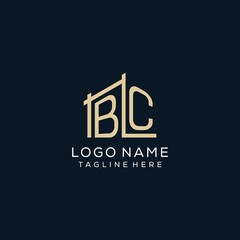 Initial BC logo, clean and modern architectural and construction logo design