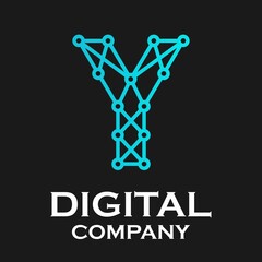 Letter y technology logo template illustration